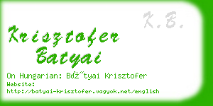 krisztofer batyai business card